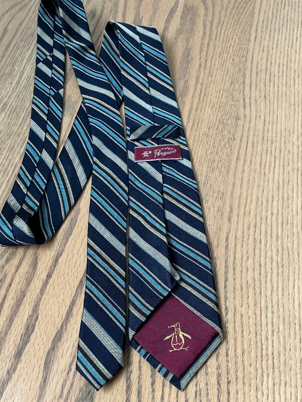 Penguin 100% silk stripe tie